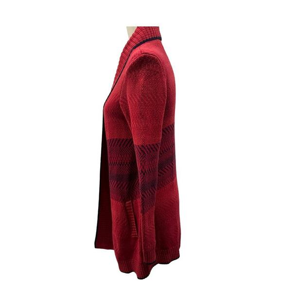 CABI Red and Blue Open Front Cardigan - XS - Picture 5 of 10